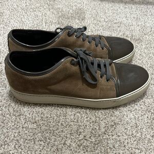 Men’s Lanvin Brown & Gray Suede Shoes - Size 11 Tan $590 New Men Tan Grey
